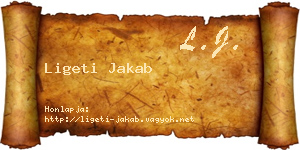 Ligeti Jakab névjegykártya
